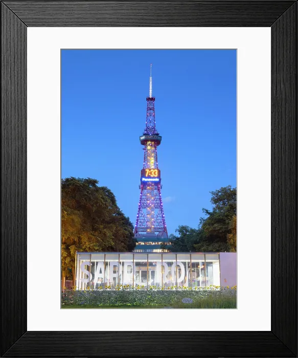 Framed Print : Sapporo TV Tower and Odori Park at dusk, Sapporo, Hokkaido, Japan Framed Print : Sapporo TV Tower and Odori Park at dusk, Sapporo, Hokkaido, Japan
