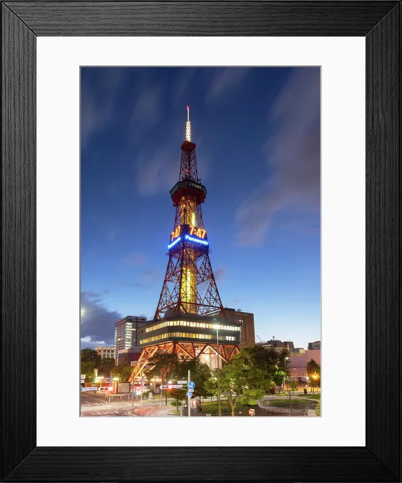 Framed Print : Sapporo TV Tower at dusk, Sapporo, Hokkaido, Japan Framed Print : Sapporo TV Tower at dusk, Sapporo, Hokkaido, Japan