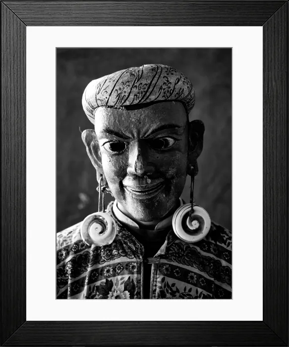 Framed Print : Buddhist monk wearing ancient wooden mask, Gangte Goembe, Gangte, Bhutan, Asia Framed Print : Buddhist monk wearing ancient wooden mask, Gangte Goembe, Gangte, Bhutan, Asia