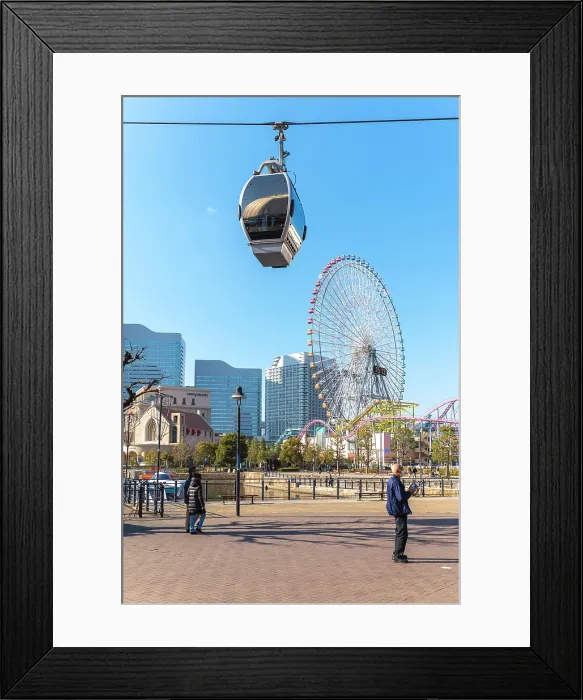Framed Print : Yokohama, Minato Mirai 21 district features a new gondola, ferris wheel, and amusement park Framed Print : Yokohama, Minato Mirai 21 district features a new gondola, ferris wheel, and amusement park