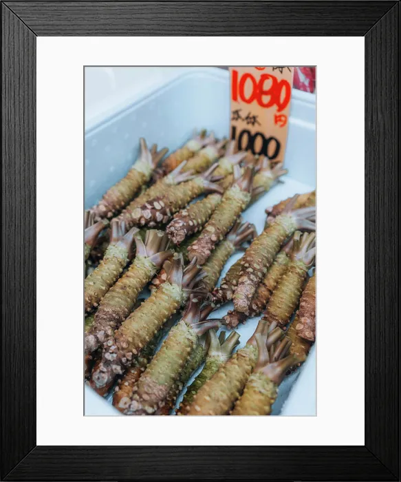 Framed Print : Wasabi roots for sale at market, Tsukiji Outer Market, Tokyo, Japan Framed Print : Wasabi roots for sale at market, Tsukiji Outer Market, Tokyo, Japan