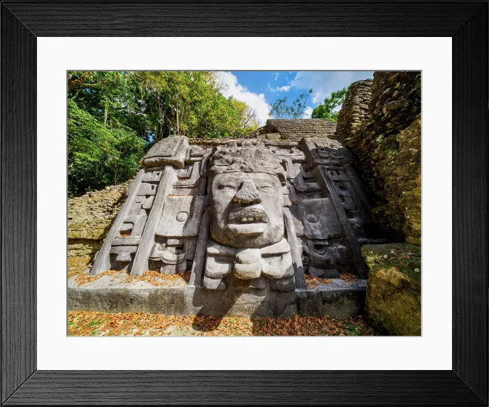 Framed Print : Mask Temple, detailed view, Lamanai Archaeological Reserve, Orange Walk District, Belize Framed Print : Mask Temple, detailed view, Lamanai Archaeological Reserve, Orange Walk District, Belize
