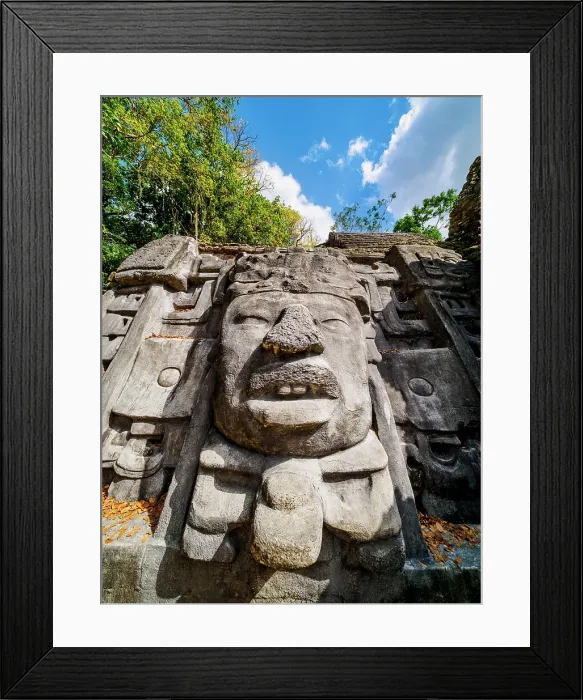 Framed Print : Mask Temple, detailed view, Lamanai Archaeological Reserve, Orange Walk District, Belize Framed Print : Mask Temple, detailed view, Lamanai Archaeological Reserve, Orange Walk District, Belize