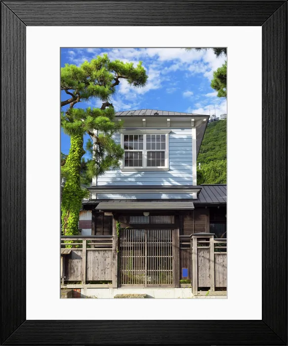 Framed Print : Traditional house, Motomachi, Hakodate, Hokkaido, Japan