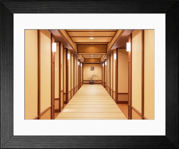 Framed Print : Corridor of Jozankei Yurakusoan Ryokan, Jozankei, Hokkaido, Japan Framed Print : Corridor of Jozankei Yurakusoan Ryokan, Jozankei, Hokkaido, Japan