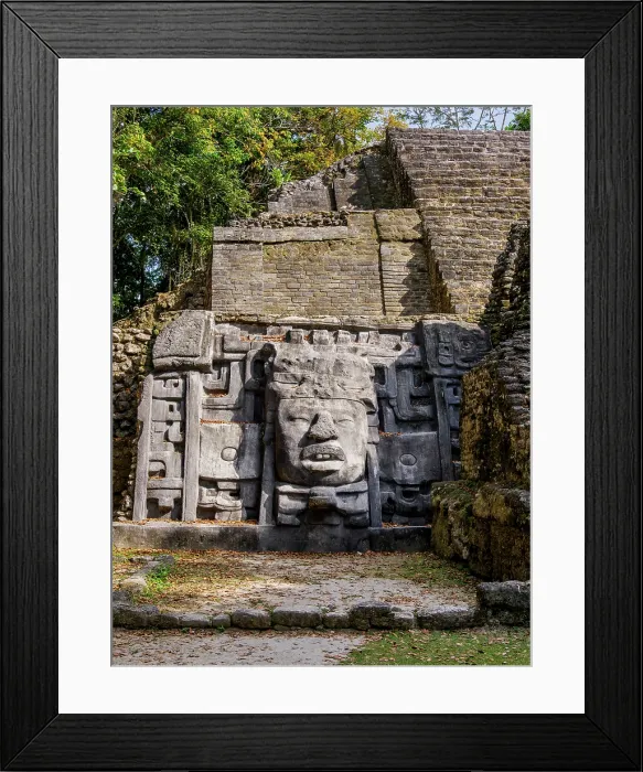 Framed Print : Mask Temple, detailed view, Lamanai Archaeological Reserve, Orange Walk District, Belize Framed Print : Mask Temple, detailed view, Lamanai Archaeological Reserve, Orange Walk District, Belize
