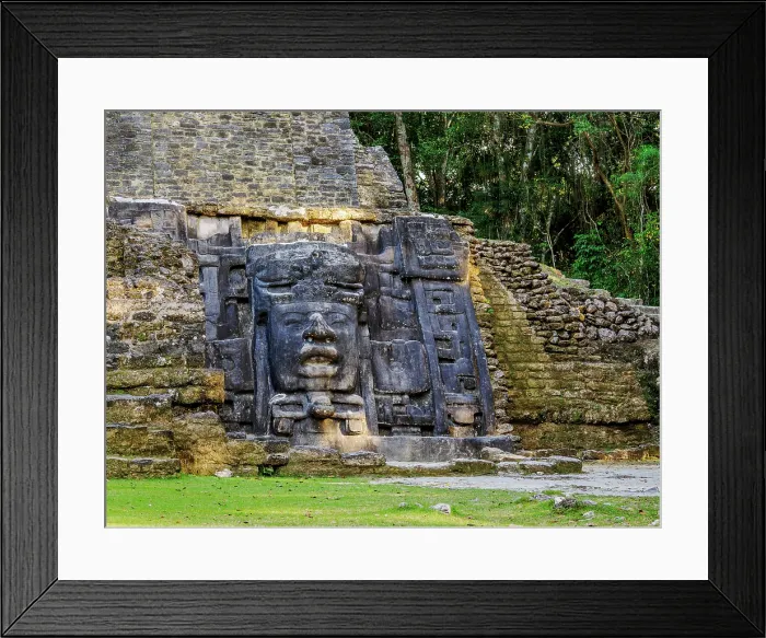 Framed Print : Mask Temple, detailed view, Lamanai Archaeological Reserve, Orange Walk District, Belize Framed Print : Mask Temple, detailed view, Lamanai Archaeological Reserve, Orange Walk District, Belize