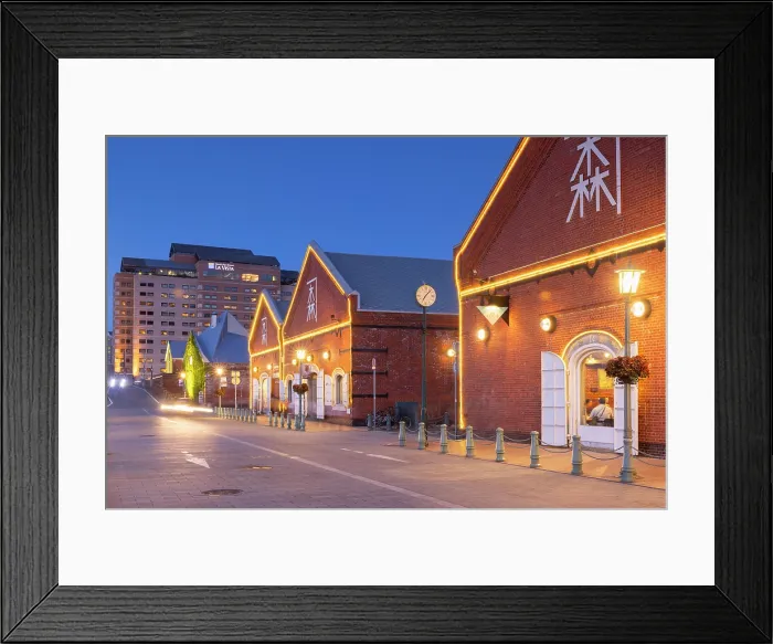 Framed Print : Kanemori Red Brick Warehouse District at dusk, Hakodate, Hokkaido, Japan Framed Print : Kanemori Red Brick Warehouse District at dusk, Hakodate, Hokkaido, Japan