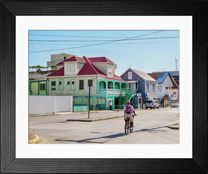 Framed Print : Street of Belize City, Belize District, Belize Framed Print : Street of Belize City, Belize District, Belize