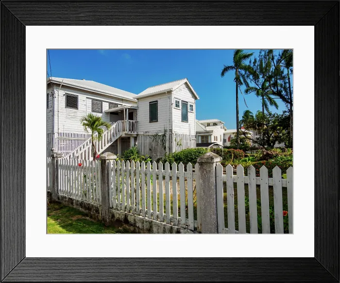 Framed Print : Traditional Wooden House, Belize City, Belize District, Belize Framed Print : Traditional Wooden House, Belize City, Belize District, Belize