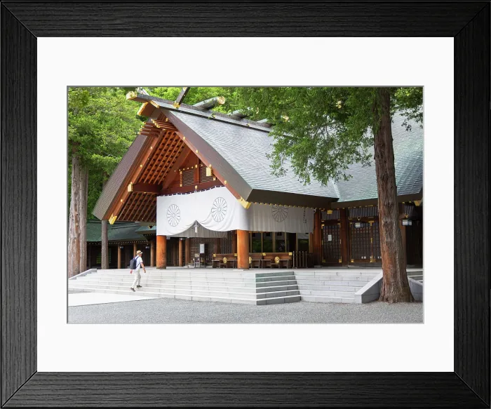 Framed Print : Man visiting Jingu Shinto Shrine, Sapporo, Hokkaido, Japan Framed Print : Man visiting Jingu Shinto Shrine, Sapporo, Hokkaido, Japan