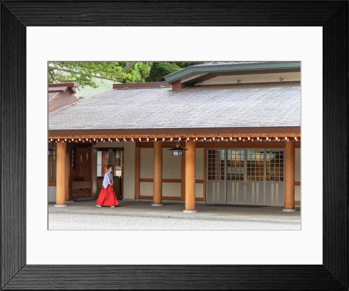 Framed Print : Woman at Jingu Shinto Shrine, Sapporo, Hokkaido, Japan Framed Print : Woman at Jingu Shinto Shrine, Sapporo, Hokkaido, Japan