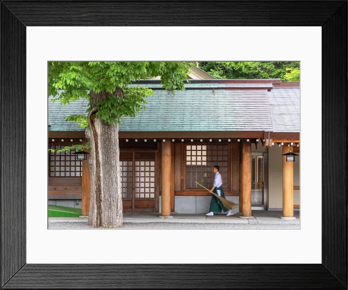 Framed Print : Man walking at Jingu Shinto Shrine, Sapporo, Hokkaido, Japan Framed Print : Man walking at Jingu Shinto Shrine, Sapporo, Hokkaido, Japan