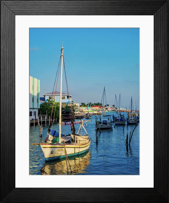 Framed Print : Collet Canal at sunset, Belize City, Belize District, Belize Framed Print : Collet Canal at sunset, Belize City, Belize District, Belize