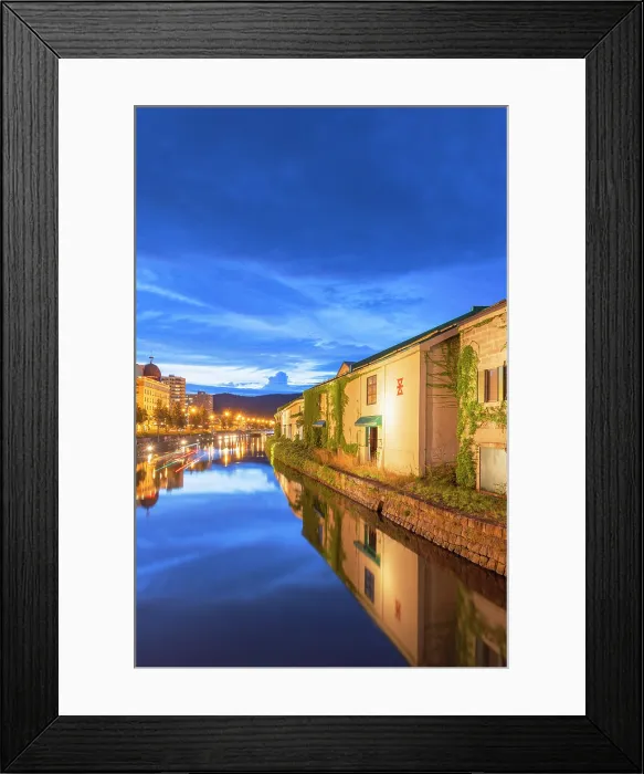 Framed Print : Warehouse District and Otaru Canal at dusk, Otaru, Hokkaido, Japan Framed Print : Warehouse District and Otaru Canal at dusk, Otaru, Hokkaido, Japan