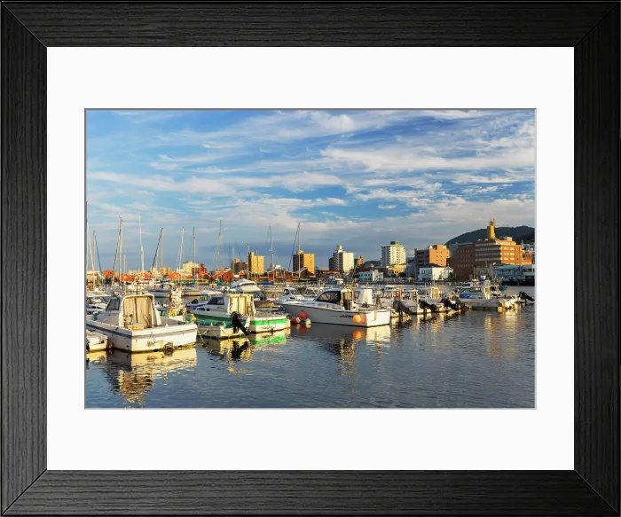 Framed Print : Yachts and boats in harbour, Hakodate, Hokkaido, Japan Framed Print : Yachts and boats in harbour, Hakodate, Hokkaido, Japan