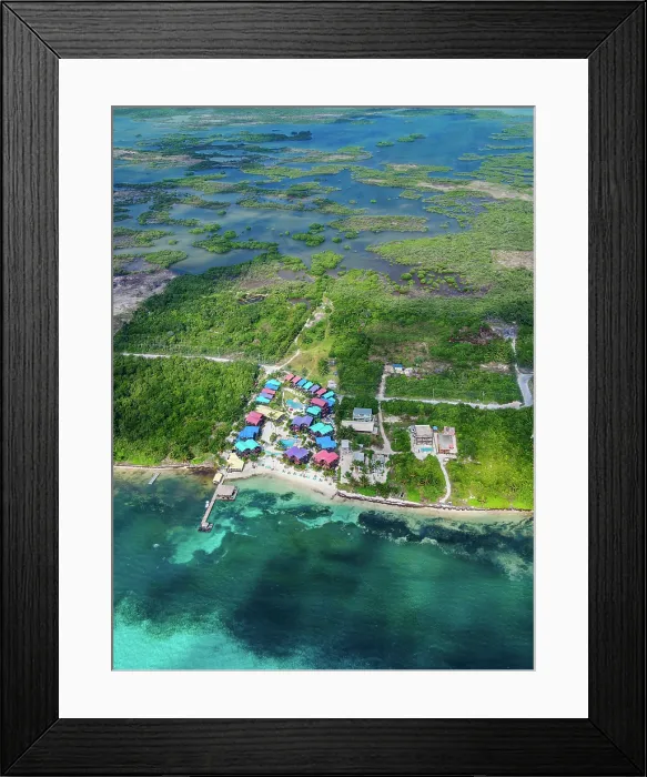 Framed Print : Ambergris Caye, aerial view, Belize District, Belize Framed Print : Ambergris Caye, aerial view, Belize District, Belize