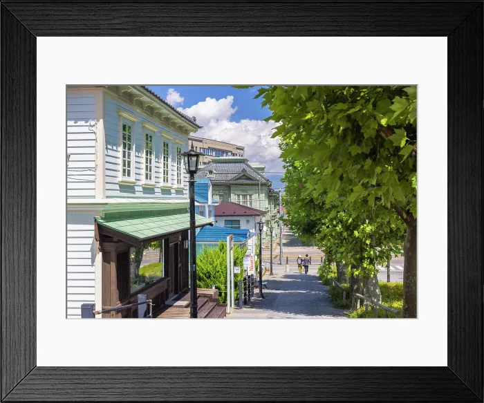 Framed Print : People walking down Motoi Zaka Street, Motomachi, Hakodate, Hokkaido, Japan Framed Print : People walking down Motoi Zaka Street, Motomachi, Hakodate, Hokkaido, Japan