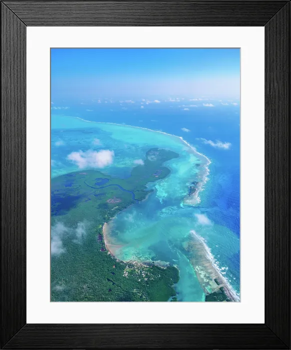 Framed Print : Turneffe Atoll, aerial view, Belize District, Belize Framed Print : Turneffe Atoll, aerial view, Belize District, Belize
