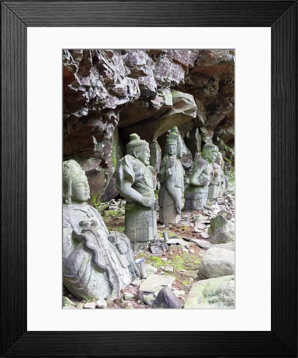 Framed Print : Buddha Rock (Hotoke Iwa) and Six Guardians of Buddhism (UNESCO World Heritage Site), Nikko, Tochigi, Japan