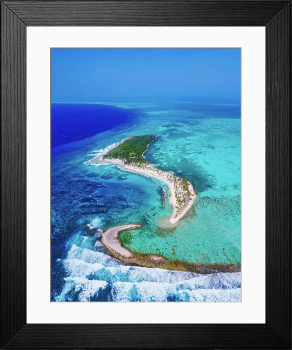 Framed Print : Half Moon Caye, Lighthouse Reef, aerial view, Belize District, Belize Framed Print : Half Moon Caye, Lighthouse Reef, aerial view, Belize District, Belize