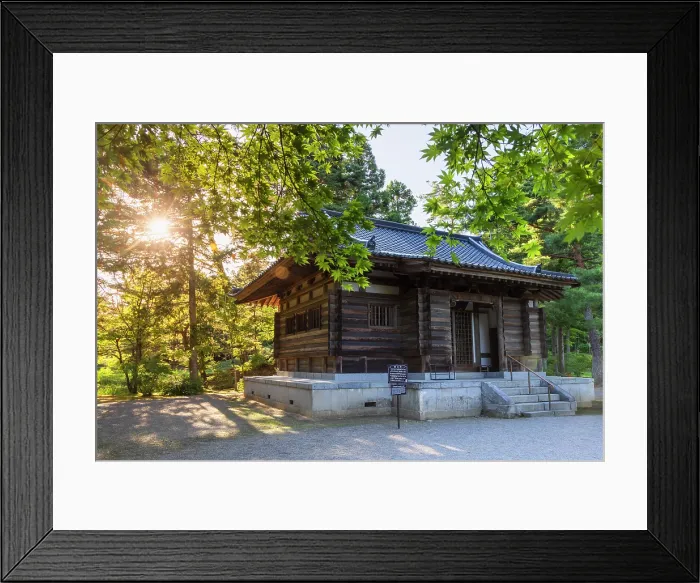 Framed Print : Kaizando Hall at Motsu-ji Temple (UNESCO World Heritage Site), Hiraizumi, Iwate, Japan Framed Print : Kaizando Hall at Motsu-ji Temple (UNESCO World Heritage Site), Hiraizumi, Iwate, Japan