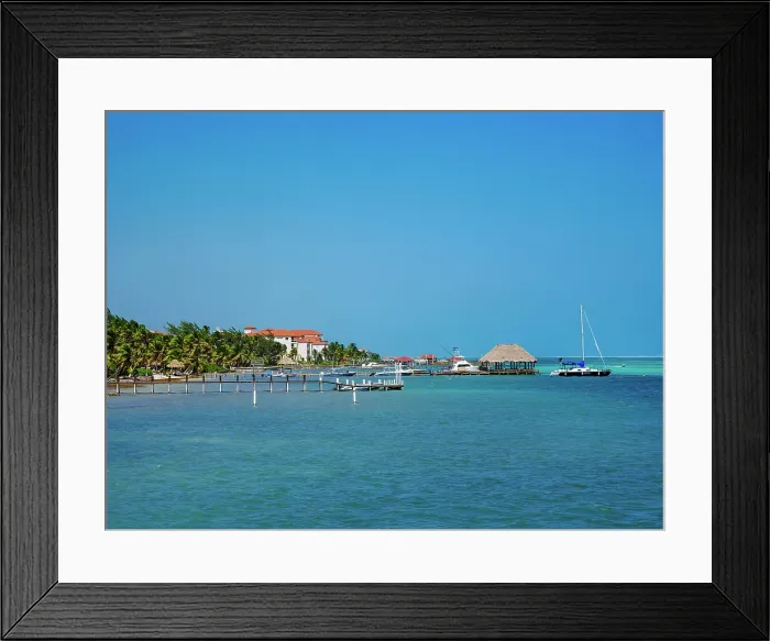 Framed Print : Waterfront of San Pedro Town, Ambergris Caye, Belize District, Belize Framed Print : Waterfront of San Pedro Town, Ambergris Caye, Belize District, Belize