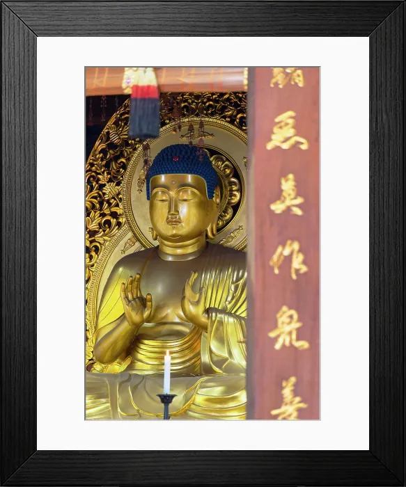 Framed Print : Buddha statue in main hall of Chuson-ji Temple (UNESCO World Heritage Site), Hiraizumi, Iwate, Japan Framed Print : Buddha statue in main hall of Chuson-ji Temple (UNESCO World Heritage Site), Hiraizumi, Iwate, Japan