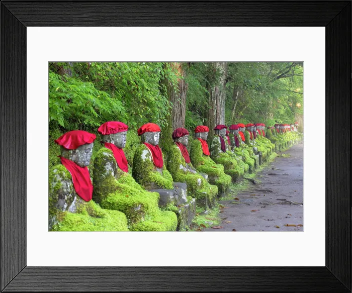 Framed Print : Stone statues (jizo) along Kanmangafuchi Abyss, Nikko, Tochigi, Japan Framed Print : Stone statues (jizo) along Kanmangafuchi Abyss, Nikko, Tochigi, Japan
