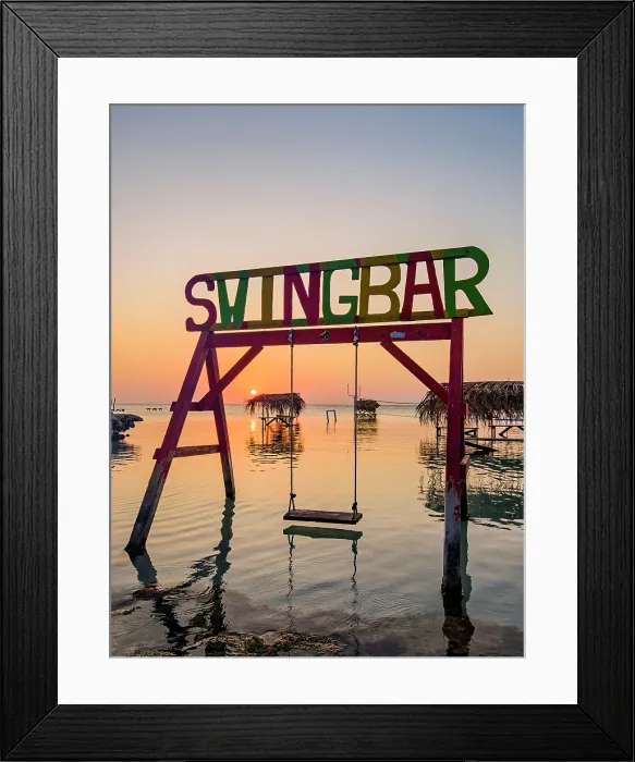 Framed Print : Swing Bar at sunset, Secret Beach, Ambergris Caye, Belize District, Belize Framed Print : Swing Bar at sunset, Secret Beach, Ambergris Caye, Belize District, Belize