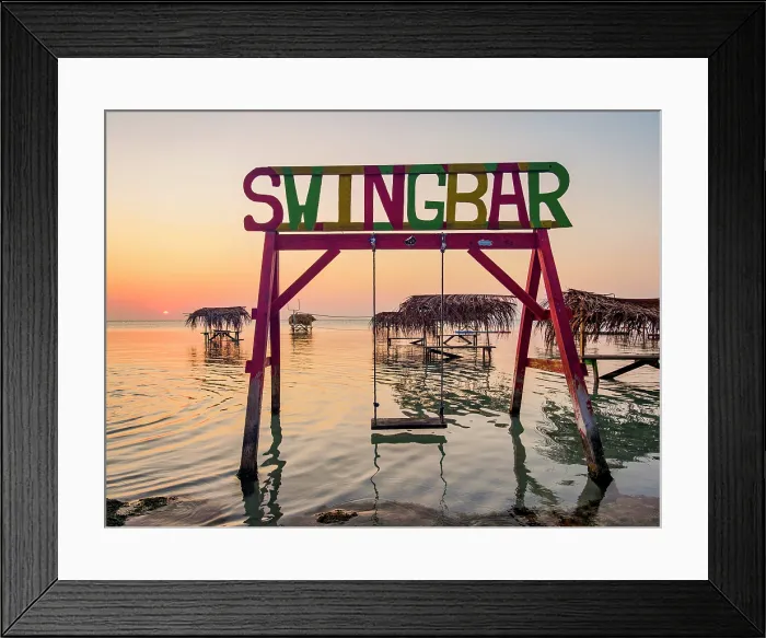 Framed Print : Swing Bar at sunset, Secret Beach, Ambergris Caye, Belize District, Belize Framed Print : Swing Bar at sunset, Secret Beach, Ambergris Caye, Belize District, Belize