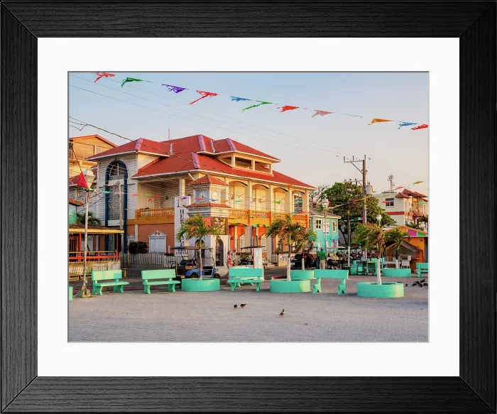 Framed Print : Central Park at sunrise, San Pedro Town, Ambergris Caye, Belize District, Belize Framed Print : Central Park at sunrise, San Pedro Town, Ambergris Caye, Belize District, Belize