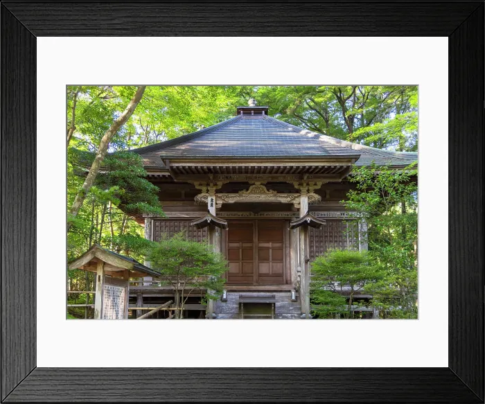 Framed Print : Mine Yakushido Hall of Chuson-ji Temple (UNESCO World Heritage Site), Hiraizumi, Iwate, Japan Framed Print : Mine Yakushido Hall of Chuson-ji Temple (UNESCO World Heritage Site), Hiraizumi, Iwate, Japan