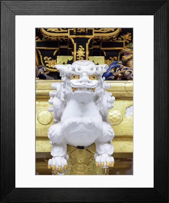 Framed Print : Lion statue on Yomeimon Gate in Toshogu Temple (UNESCO World Heritage Site), Nikko, Tochigi, Japan Framed Print : Lion statue on Yomeimon Gate in Toshogu Temple (UNESCO World Heritage Site), Nikko, Tochigi, Japan