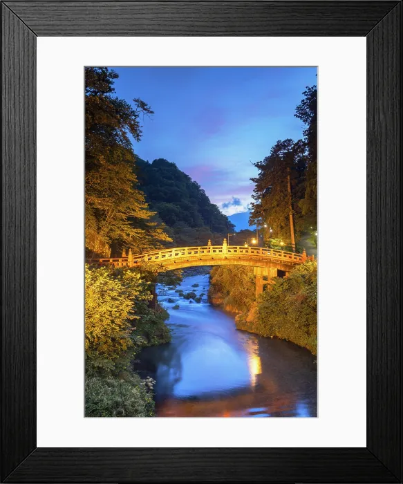 Framed Print : Shinkyo Bridge at sunset (UNESCO World Heritage Site), Nikko, Tochigi, Japan Framed Print : Shinkyo Bridge at sunset (UNESCO World Heritage Site), Nikko, Tochigi, Japan