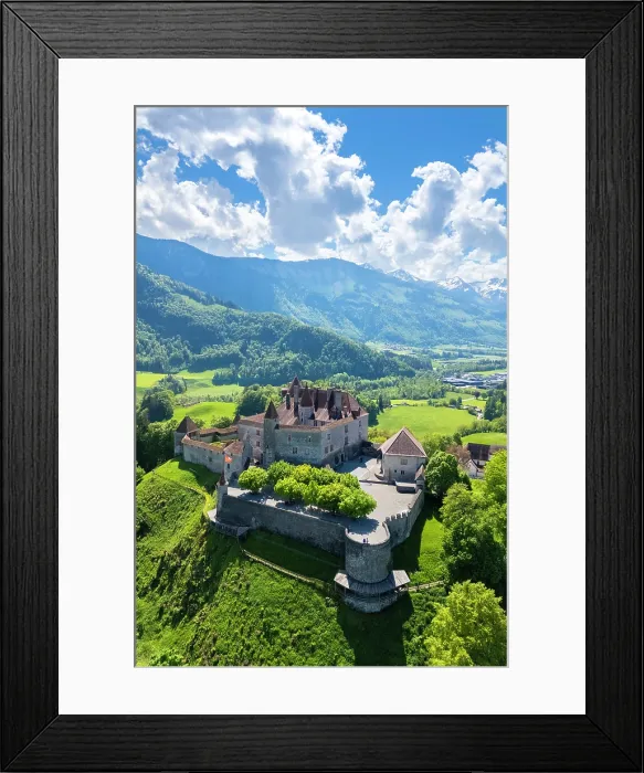 Framed Print : Castle of Gruyeres in spring. Gruyeres, Canton of Fribourg, Switzerland Framed Print : Castle of Gruyeres in spring. Gruyeres, Canton of Fribourg, Switzerland