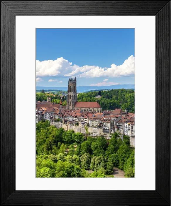 Framed Print : ancient medieval town of Fribourg. Fribourg, Canton of Fribourg, Switzerland Framed Print : ancient medieval town of Fribourg. Fribourg, Canton of Fribourg, Switzerland