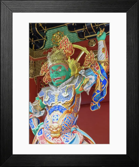 Framed Print : Statue of Jikokuten at Nitemon Gate of Mausoleum of Iemitsu at Rinnoji Temple (UNESCO World Heritage Site), Nikko, Tochigi, Japan