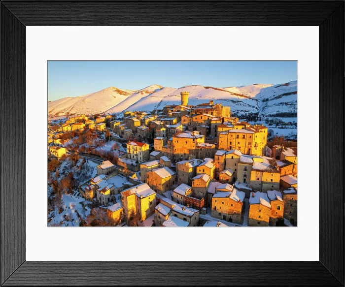 Framed Print : Mountai village of Santo Stefano di Sessanio, Gran Sasso and Laga Mountains National Park, L'Aquila province, Abruzzo, Apennines, Italy Framed Print : Mountai village of Santo Stefano di Sessanio, Gran Sasso and Laga Mountains National Park, L'Aquila province, Abruzzo, Apennines, Italy