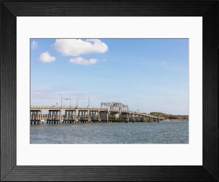 Framed Print : Woods Memorial Bridge, Beaufort, South Carolina, USA, North America Framed Print : Woods Memorial Bridge, Beaufort, South Carolina, USA, North America