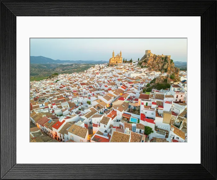 Framed Print : Olvera with the cathedral in the background, Olvera, Andalusia, Spain Framed Print : Olvera with the cathedral in the background, Olvera, Andalusia, Spain
