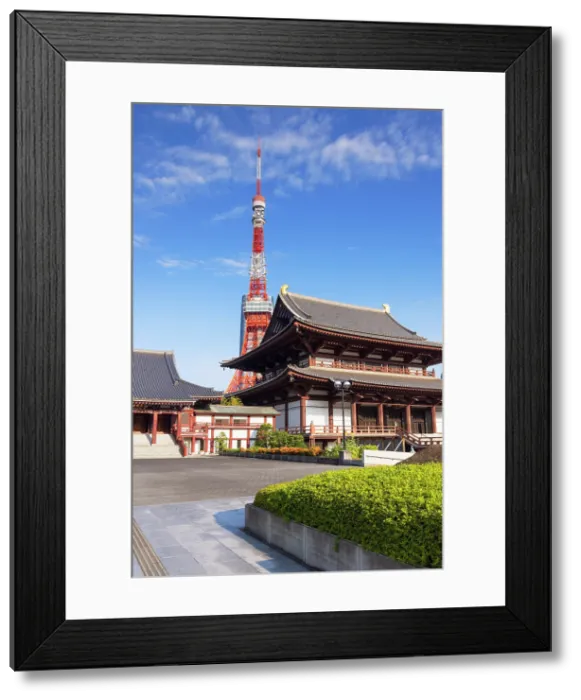 Framed Print : Tokyo Tower and Zojo-ji Temple, Tokyo, Japan Framed Print : Tokyo Tower and Zojo-ji Temple, Tokyo, Japan