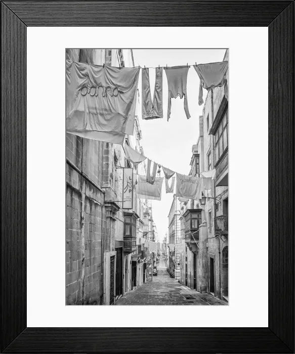 Framed Print : Typical Street Scene in the heart of Valletta, Malta Framed Print : Typical Street Scene in the heart of Valletta, Malta