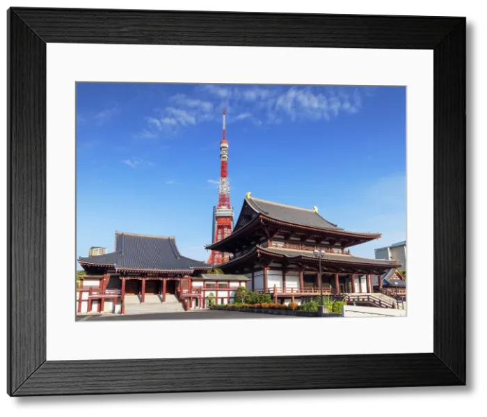 Framed Print : Tokyo Tower and Zojo-ji Temple, Tokyo, Japan Framed Print : Tokyo Tower and Zojo-ji Temple, Tokyo, Japan