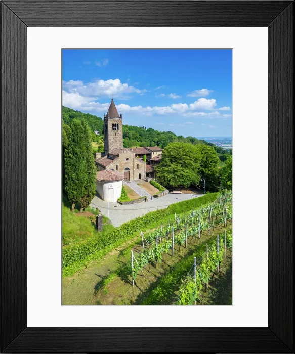 Framed Print : Abbazia rettoria di Sant'Egidio in Fontanella surrounded by vineyards in spring. Fontanella, Sotto il Monte Giovanni XXIII, bergamo district, Lombardy, Italy Framed Print : Abbazia rettoria di Sant'Egidio in Fontanella surrounded by vineyards in spring. Fontanella, Sotto il Monte Giovanni XXIII, bergamo district, Lombardy, Italy