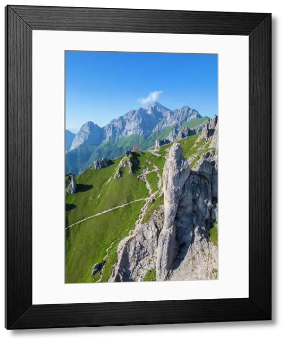 Framed Print : Rifugio Rosalba and Grigna (Grigna Settentrionale) with Torre Cinquantenario and Torre Cecilia in summer. Piani Resinelli, Lecco, Lombardy, Italy Framed Print : Rifugio Rosalba and Grigna (Grigna Settentrionale) with Torre Cinquantenario and Torre Cecilia in summer. Piani Resinelli, Lecco, Lombardy, Italy