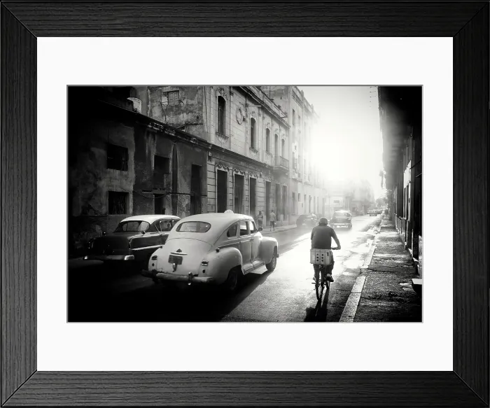 Framed Print : Busy street at sunrise, Havana Centro, Havana, Cuba Caribbean Framed Print : Busy street at sunrise, Havana Centro, Havana, Cuba Caribbean