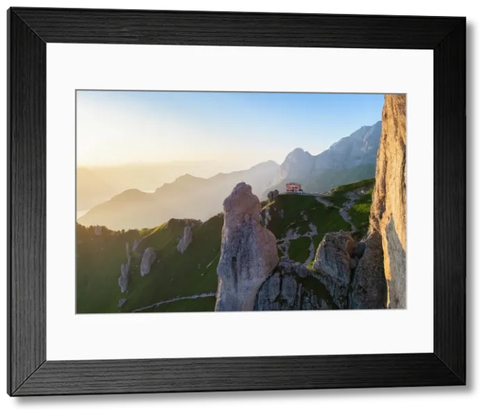Framed Print : Rifugio Rosalba and Grigna (Grigna Settentrionale) with Torre Cinquantenario and Torre Cecilia in summer at sunset. Piani Resinelli, Lecco, Lombardy, Italy Framed Print : Rifugio Rosalba and Grigna (Grigna Settentrionale) with Torre Cinquantenario and Torre Cecilia in summer at sunset. Piani Resinelli, Lecco, Lombardy, Italy