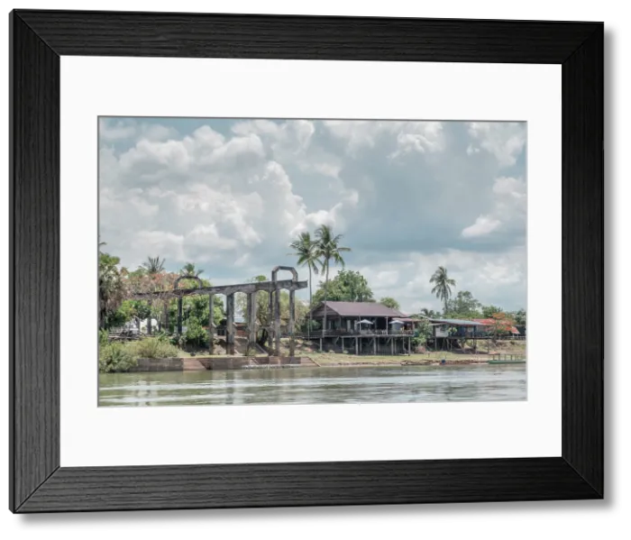 Framed Print : Laos, Champasak Province; Si Phan Don, Don Det-Don Khon railway (Don Deth-Don Khone) a narrow-gauge portage railway on the islands of Don Det and Don Khon Framed Print : Laos, Champasak Province; Si Phan Don, Don Det-Don Khon railway (Don Deth-Don Khone) a narrow-gauge portage railway on the islands of Don Det and Don Khon