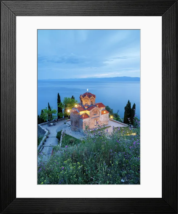Framed Print : Church of St John at Kaneo, Lake Ohrid, Ohrid, North Macedonia